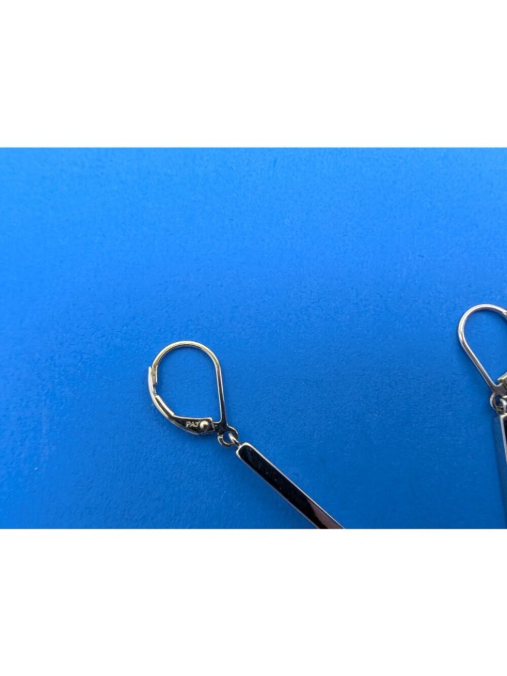 Sterling Silver 925 Square Long Bar Drop Earrings 1.25" - Picture 6 of 8